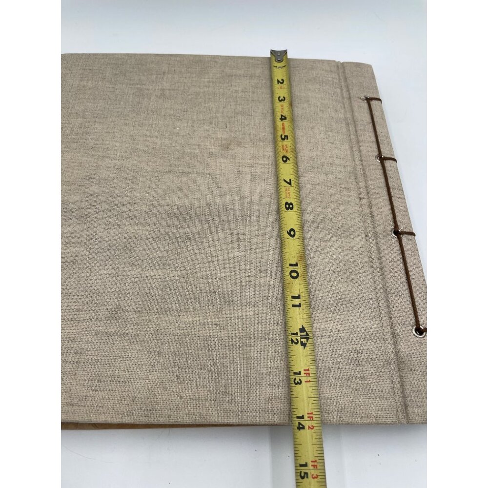 Vintage Baby In Red Photo Album  27 Black Pages & Vellum Inserts Used Linen Spin - Picture 9 of 12